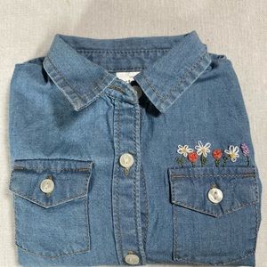 Carter’s 2T Chambray Shirt, hand embroidered